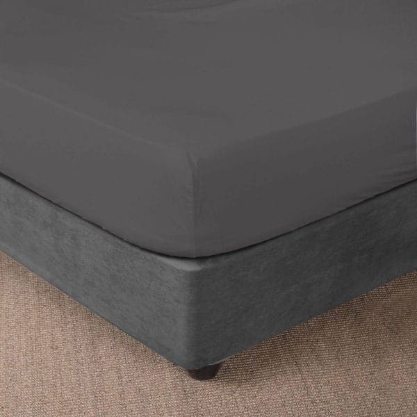 Bamboo Mattress Protector Charcoal Grey close view