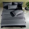 Bamboo Fitted Sheets  Charcoal Grey full view